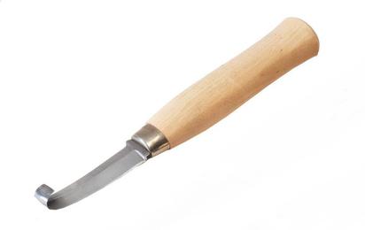 Нож с деревянной ручкой загнутый арт.7012